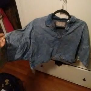 Vintage denim crop-top